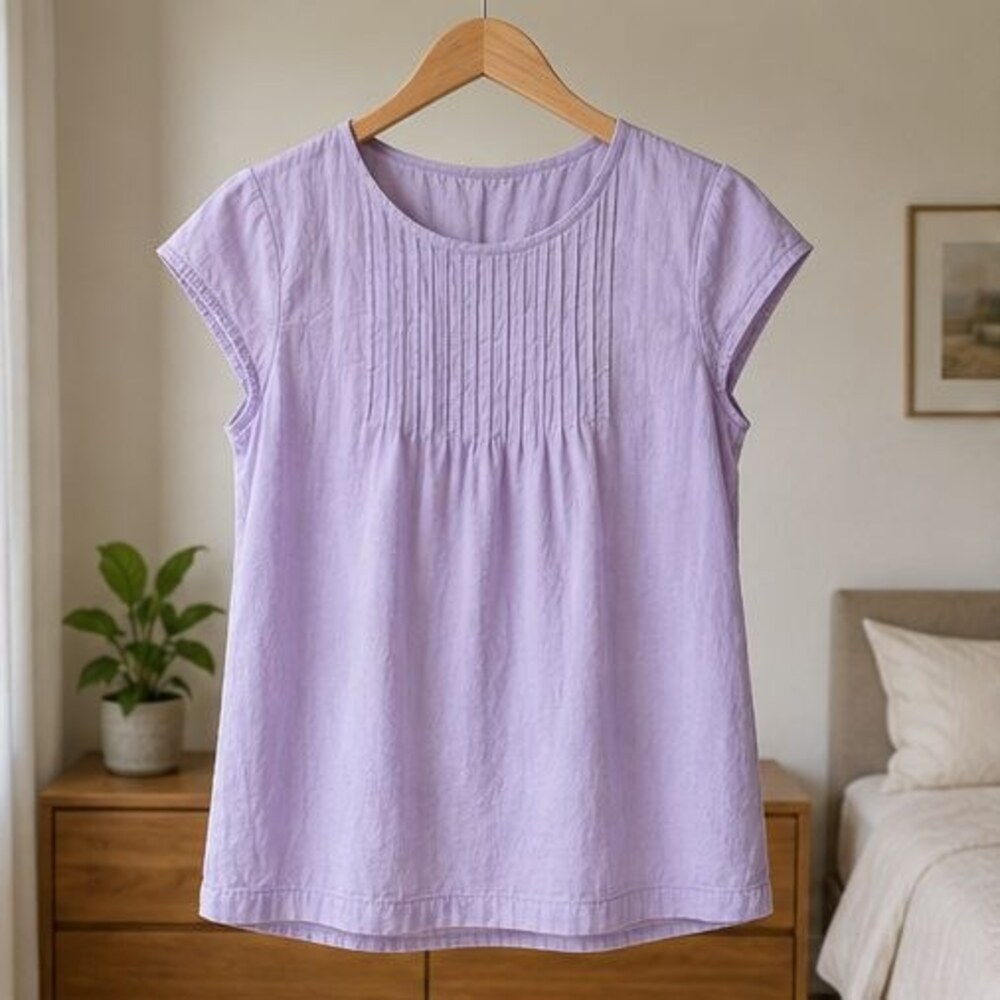 Lilac Pintuck Yoke Blouse